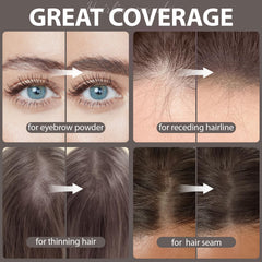 Comdian powder on thinning areas creates fuller appearance with soft blend
