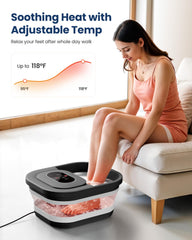 COMFIER foot spa with bubbles and red light for relaxing warmth.