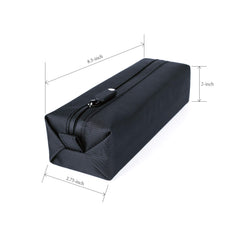 Comfyable small toiletry bag open, rectangular design for quick access and neat packing.