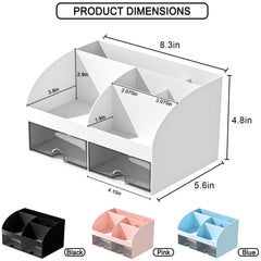 COMFYROOM transparent drawers let you see lipsticks and brushes at a glance.