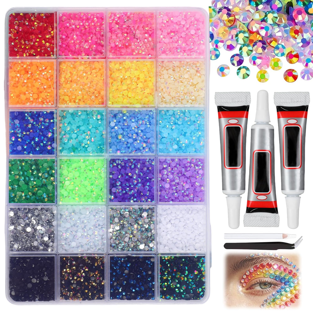 Compensai kit de piedras resina 3 mm para uñas y manualidades con brillo.