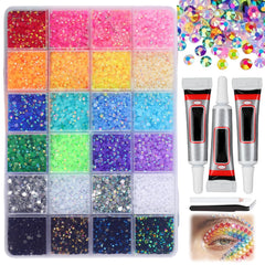 Compensai kit de piedras resina 3 mm para uñas y manualidades con brillo.