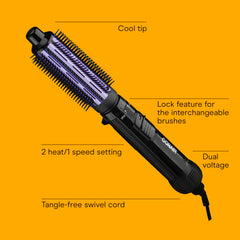 Conair 1.5-inch curl brush with nylon bristles for defined, voluminous curls