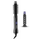 Conair 2-in-1 hot air styling curl brush on vanity for effortless home blowouts.