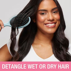 Conair detangling brush wet-use promotes smooth detangling on damp hair.