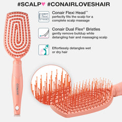 Conair Dual Flex Bristles Detangler eases knots without pulling