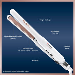 Conair flat iron designed for short hair enables closer root work and edge control