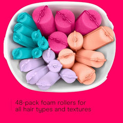 Conair foam rollers require no pins or clips for setup