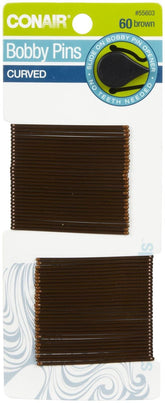 Conair horquillas curvadas marrón de 60 piezas, mejor agarre para peinados.