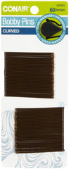 Conair horquillas curvadas marrón de 60 piezas, mejor agarre para peinados.