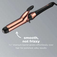 Conair INFINITIPRO Rose Gold Titanium curling iron heats up in 30 seconds for quick styling.