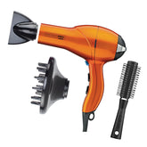 Conair Infiniti Pro hair dryer front view in orange for powerful results.