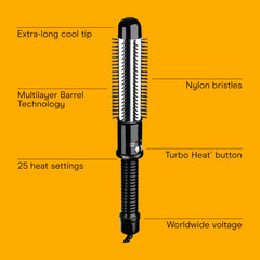 Conair Instant Heat Curling Iron Brush nylon bristles for smooth glide