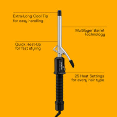Conair Instant Heat curling iron quickly heats up for fast styling.
