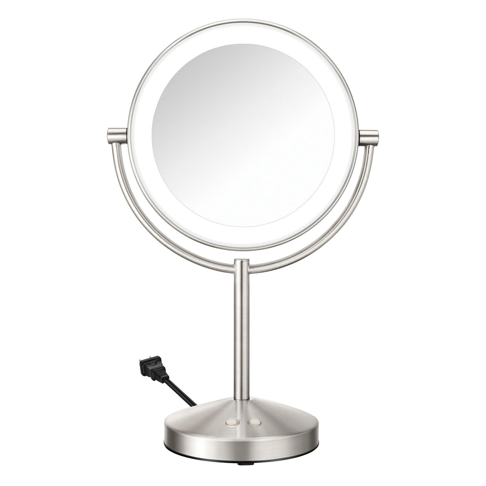 Conair lighted makeup mirror with 1X and 10X magnification for precise grooming.