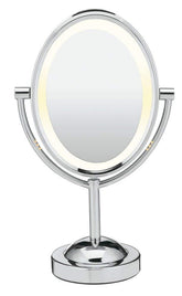 Conair lighted makeup mirror oval front view with even lighting for makeup