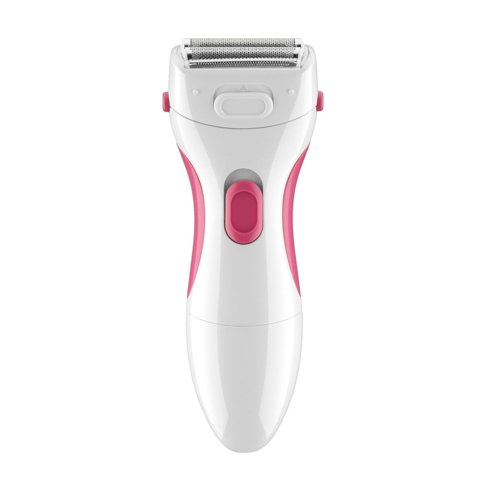 Conair Satiny Smooth shaver close-up shows dual foils delivering a comfortable, precise shave on face and legs