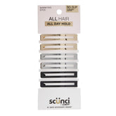 Conair Scunci barrettes antideslizante oro metálico para peinados estables.