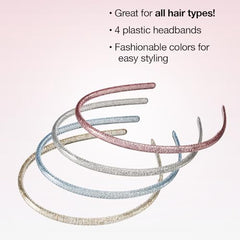 Conair Scunci Effortless Beauty Skinny headband in icy blue shines and keeps hair in place.