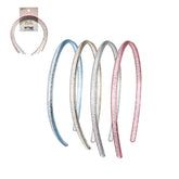 Conair Scunci Effortless Beauty Skinny headband in pink adds subtle sparkle for everyday looks.