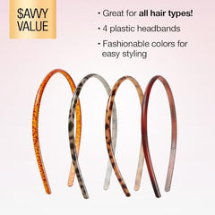 Conair Scunci skinny headband teeth close-up shows secure grip without snagging.