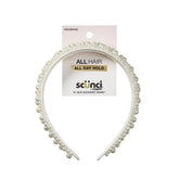 Conair Scunci pearl headband ivory pearls for secure all day wear.