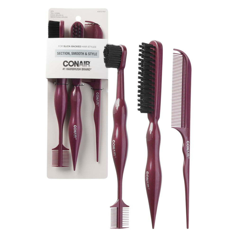 Conair Slick Back Tail Comb Set full view for sleek back styling