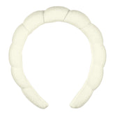Conair spa headband with bubble design in ivory keeps hair away for easy skincare