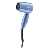 Conair travel hair dryer folding handle enables compact packing and travel readiness.