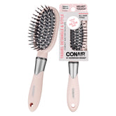 Conair Velvet Touch Cushion Brush close-up showing a flexible cushion for gentle detangling.
