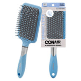 Conair Velvet Touch Paddle Brush in sky blue detangles thick hair gently