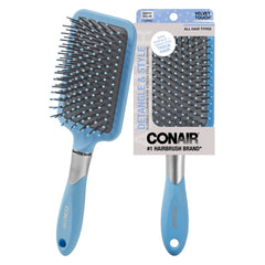 Conair Velvet Touch Paddle Brush in sky blue detangles thick hair gently
