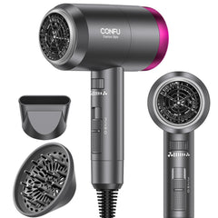 CONFU Ionic Blow Dryer motor delivers powerful airflow for quick, even drying.
