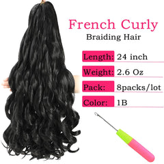 Conrora pre-stretched, bouncy braiding hair ready for quick installs.