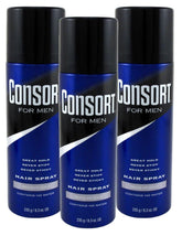 Consort hair spray front view can, 8.3 oz, delivering a long-lasting hold.