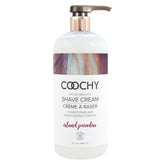 Coochy Island Paradise bottle pour demonstrates smooth glide for rash-free shaving.