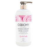 Coochy Shave Cream bottle showcasing Frosted Cake scent for gentle bikini-area shaving