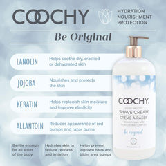 Coochy Shaving Cream foam closeup shows rich, gentle lather.