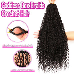 CooCooJoo Goddess Boho Box Braids eight packs, ten strands per pack for versatile styling