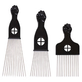 COOKOO afro hair combs with fist design and wide teeth for textured hair