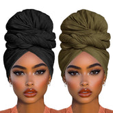 COOKOO turbante largo unicolor con ajuste cómodo para peinados variados.