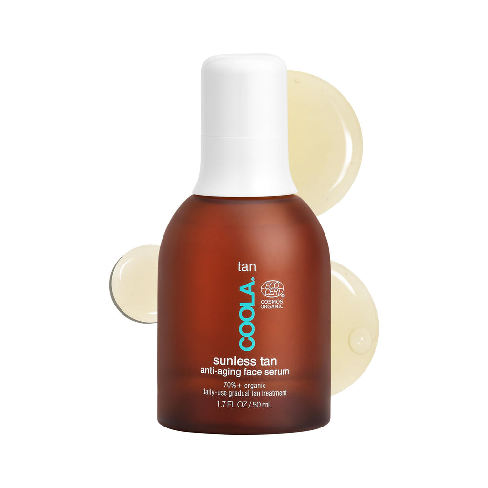 COOLA sunless tan bottle shown for a natural daily glow