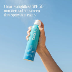 COOLA fragrance-free sunscreen spray ideal for daily use
