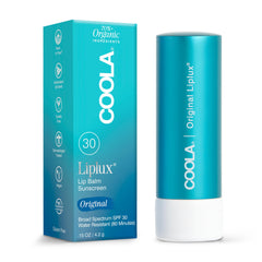 COOLA Liplux bálsamo claro con SPF 30 para uso diario.