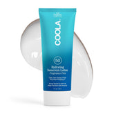 COOLA Organic Sunscreen SPF 50 Body Lotion bottle shows lightweight daily protection