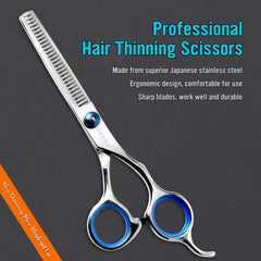Coolala stainless steel hair cutting scissors handle close-up highlights durable Japanese steel.