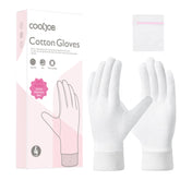Guantes COOLJOB de algodón suaves para piel sensible, confort nocturno.