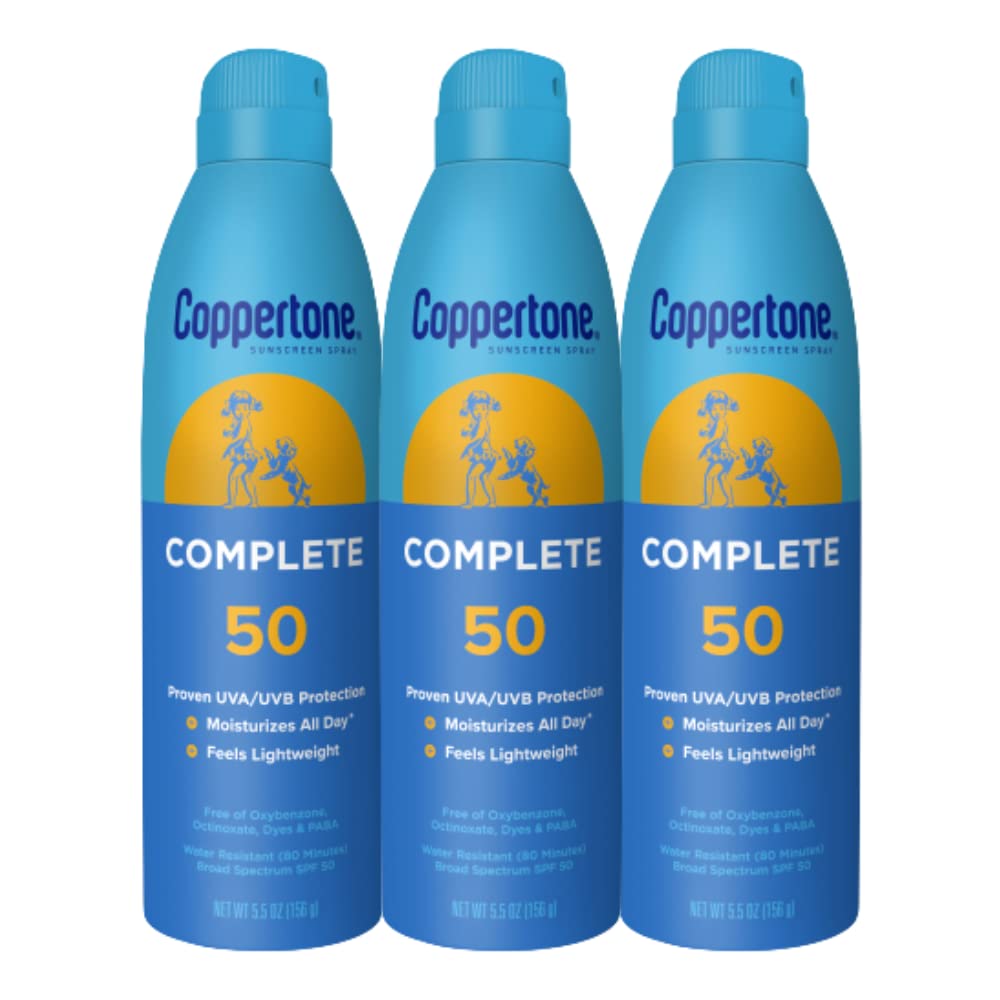 Coppertone Complete protector solar SPF50, aplicación en cuerpo, protección diaria.