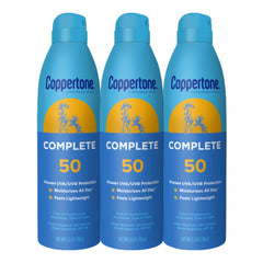 Coppertone Complete protector solar SPF50, aplicación en cuerpo, protección diaria.