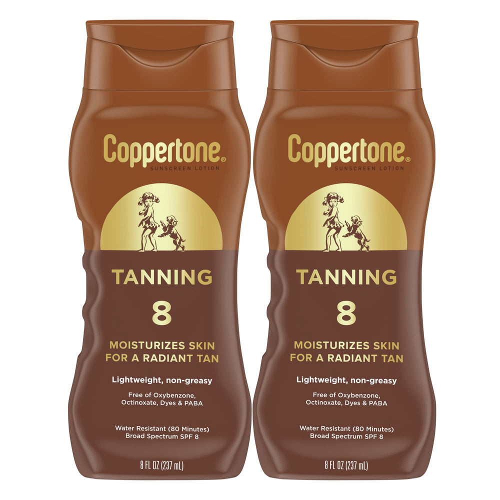 Coppertone loción bronceadora SPF 8, textura ligera para uso diario